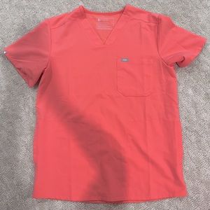 Never worn Figs Hot Coral Chisec Scrub top